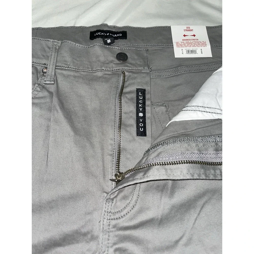 Lucky Brand 223 Straight Advance Stretch Mens Jeans Gray 36X30 NWT